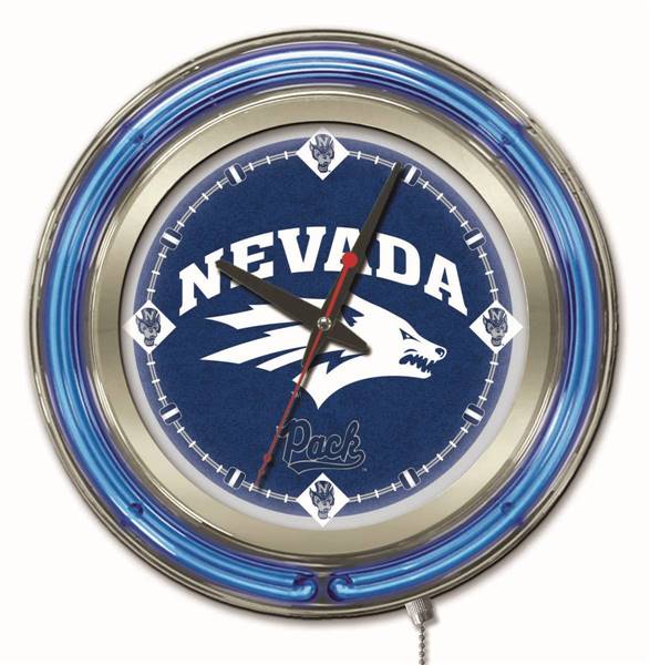 University of Nevada 15 inch Double Neon Wall Clock