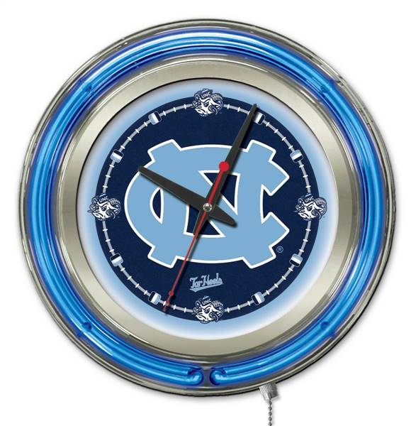 University of North Carolina 15 inch Double Neon Wall Clock