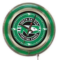 University of North Dakota 15 inch Double Neon Wall Clock