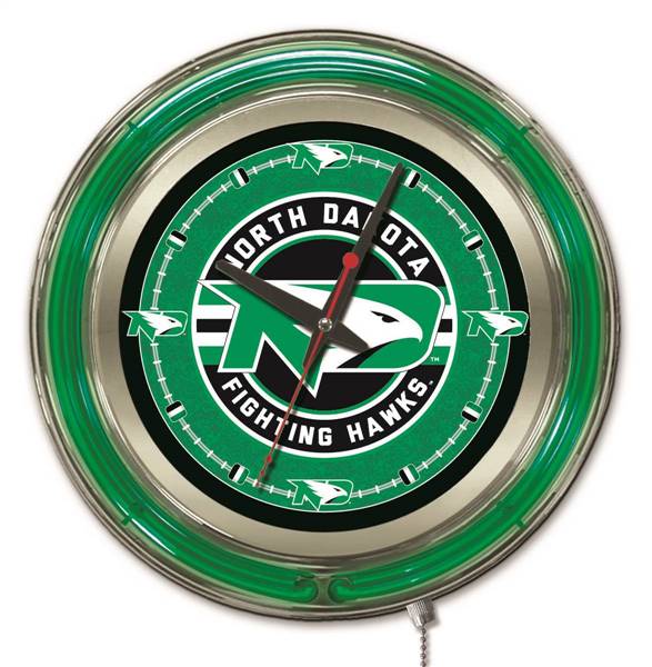 University of North Dakota 15 inch Double Neon Wall Clock