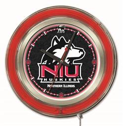 University of Northern Illinois 15 inch Double Neon Wall Clock