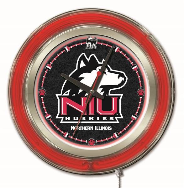 University of Northern Illinois 15 inch Double Neon Wall Clock