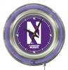 Northwestern University 15 inch Double Neon Wall Clock