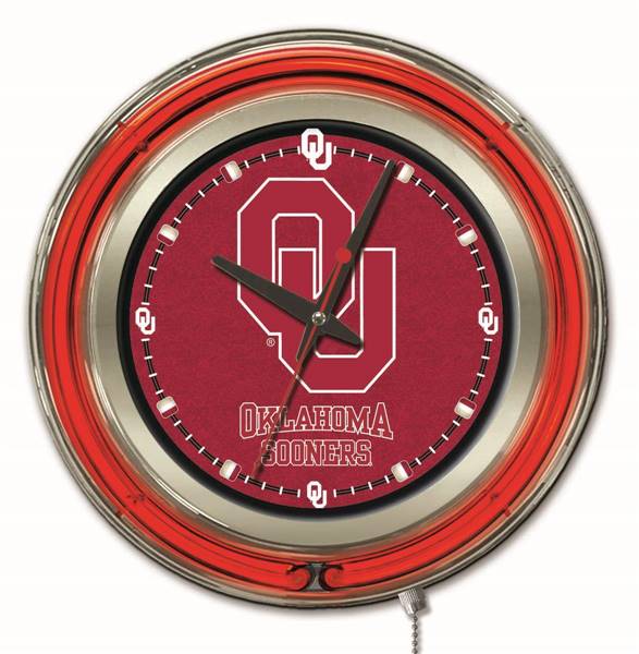 Oklahoma University 15 inch Double Neon Wall Clock