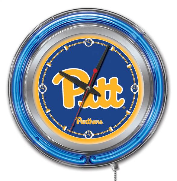 University of Pittsburgh 15 inch Double Neon Wall Clock