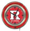 Rutgers 15 inch Double Neon Wall Clock