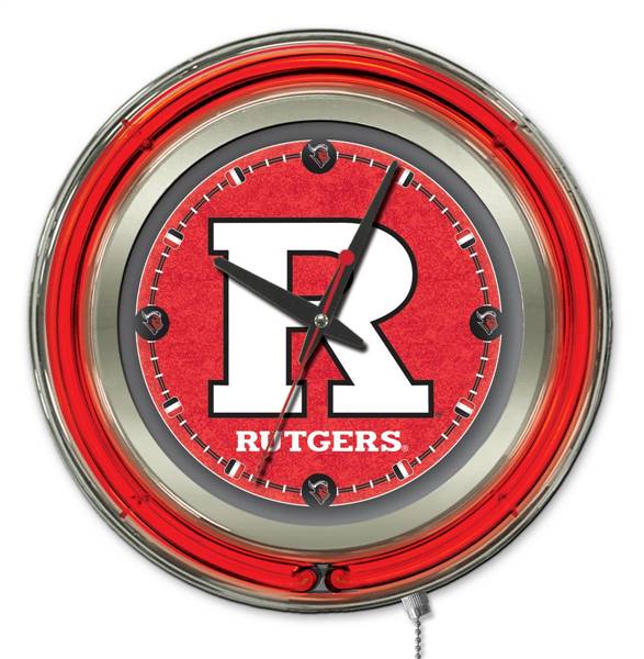 Rutgers 15 inch Double Neon Wall Clock