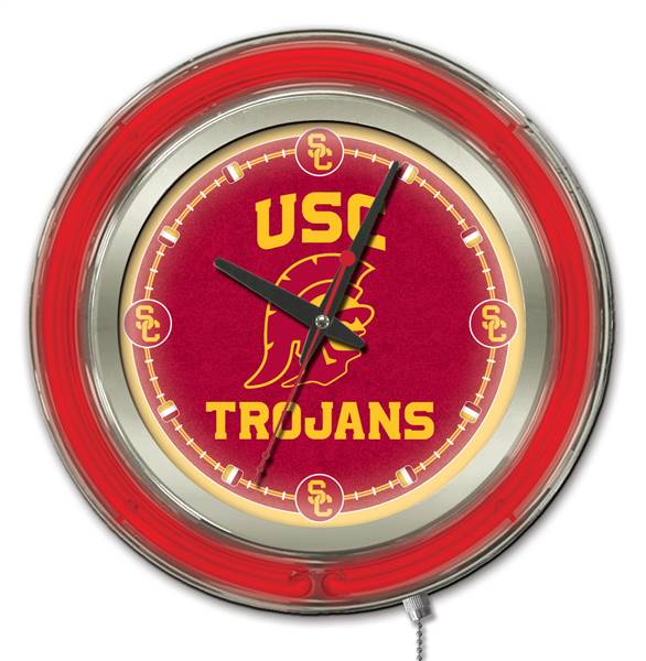 University of Southern California 15 inch Double Neon Wall Clock