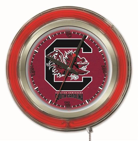 University of South Carolina 15 inch Double Neon Wall Clock