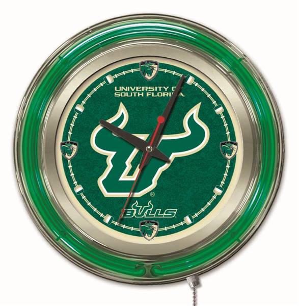 University of South Florida 15 inch Double Neon Wall Clock