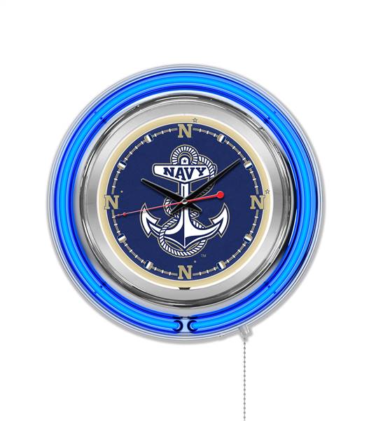 US Naval Academy 15 inch Double Neon Wall Clock
