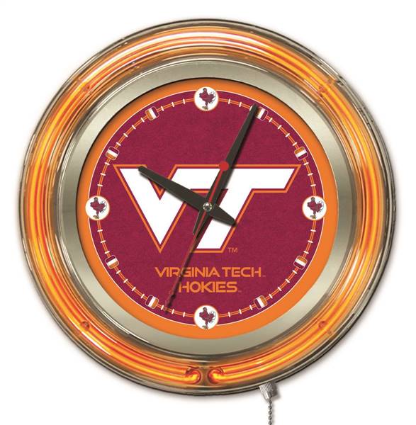 Virginia Tech University 15 inch Double Neon Wall Clock