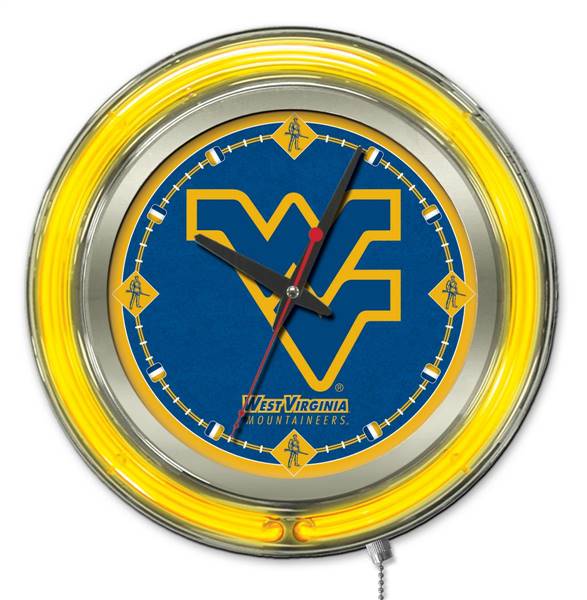 West Virginia University 15 inch Double Neon Wall Clock