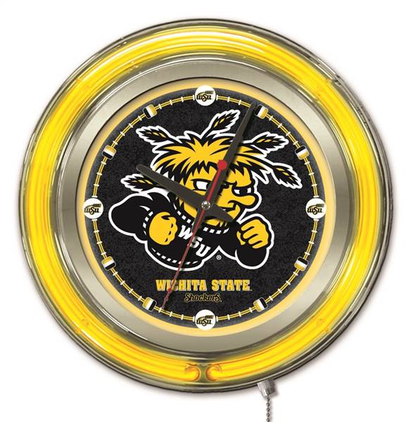 Wichita State University 15 inch Double Neon Wall Clock