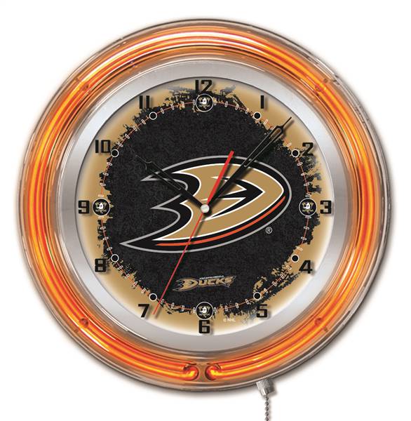 Anaheim Ducks 19 inch Double Neon Wall Clock