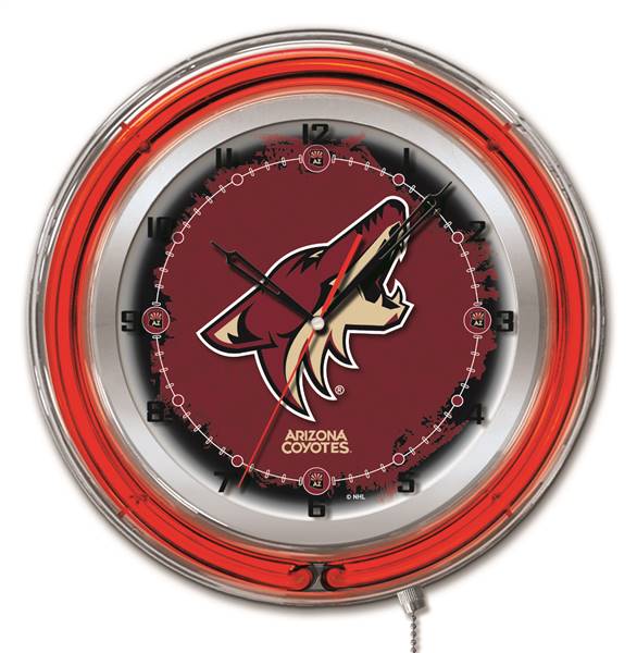 Arizona Coyotes 19 inch Double Neon Wall Clock