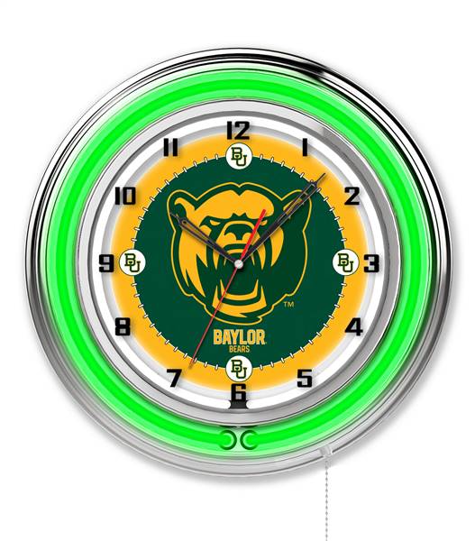 Baylor University 19 inch Double Neon Wall Clock