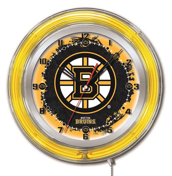 Boston Bruins 19 inch Double Neon Wall Clock