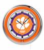 Clemson 19 inch Double Neon Wall Clock