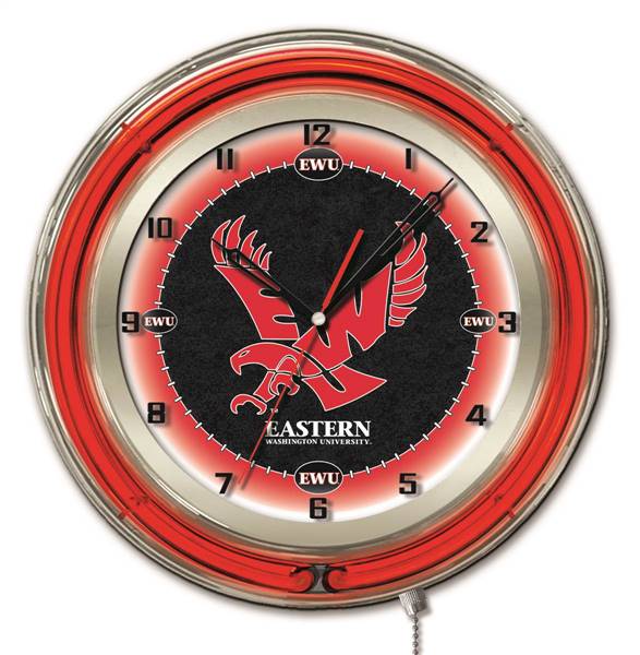 Eastern Washington University 19 inch Double Neon Wall Clock