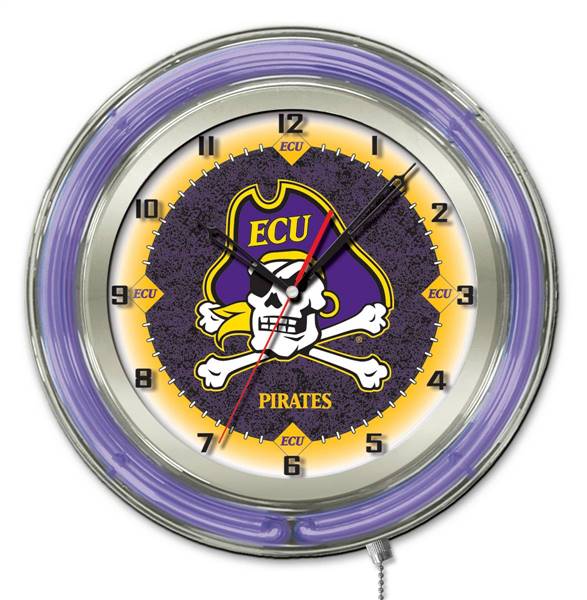 East Carolina University 19 inch Double Neon Wall Clock