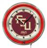 Florida State (Script) 19 inch Double Neon Wall Clock