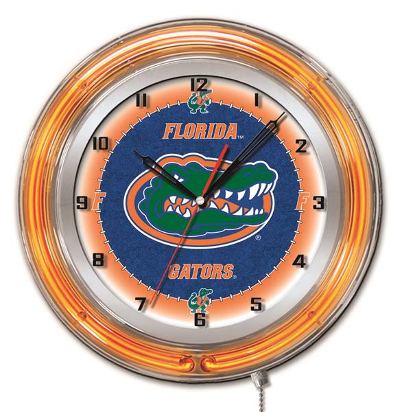 University of Florida 19 inch Double Neon Wall Clock