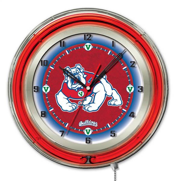 Fresno State University 19 inch Double Neon Wall Clock