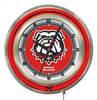 University of Georgia (Bulldog)  19 inch Double Neon Wall Clock