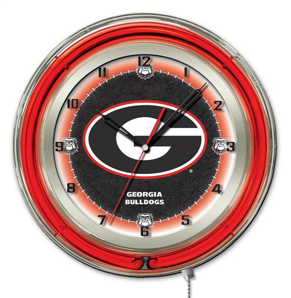 University of Georgia (G)  19 inch Double Neon Wall Clock