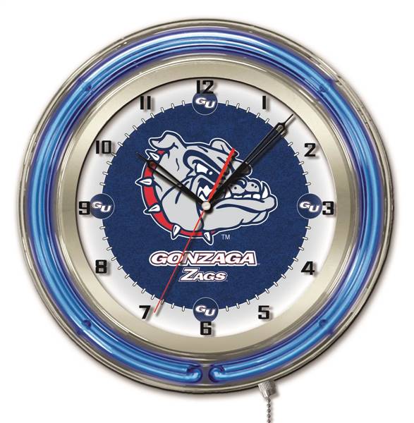 Gonzaga 19 inch Double Neon Wall Clock