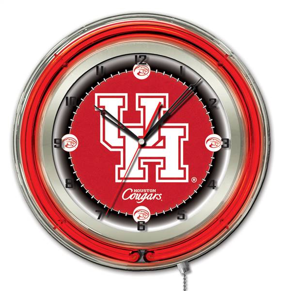 University of Houston 19 inch Double Neon Wall Clock