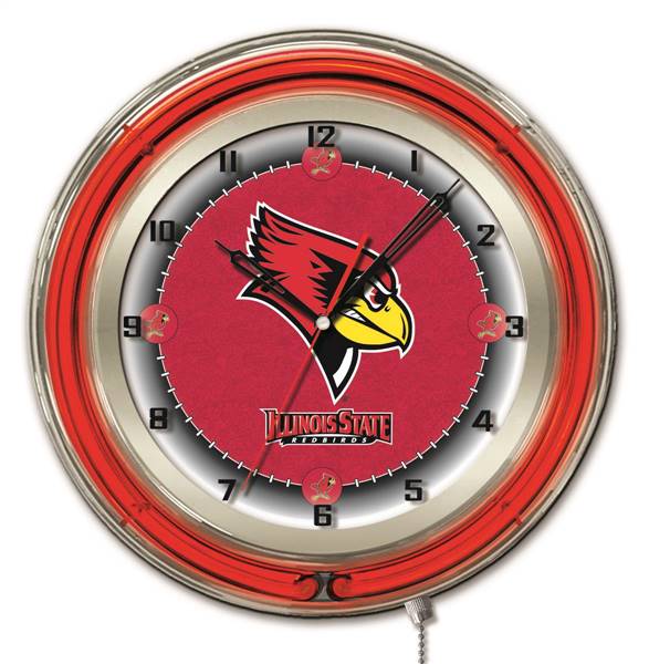 Illinois State University 19 inch Double Neon Wall Clock