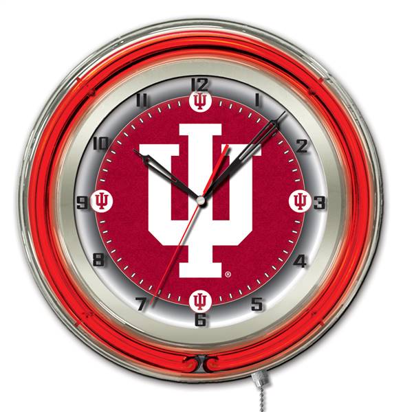 Indiana University 19 inch Double Neon Wall Clock