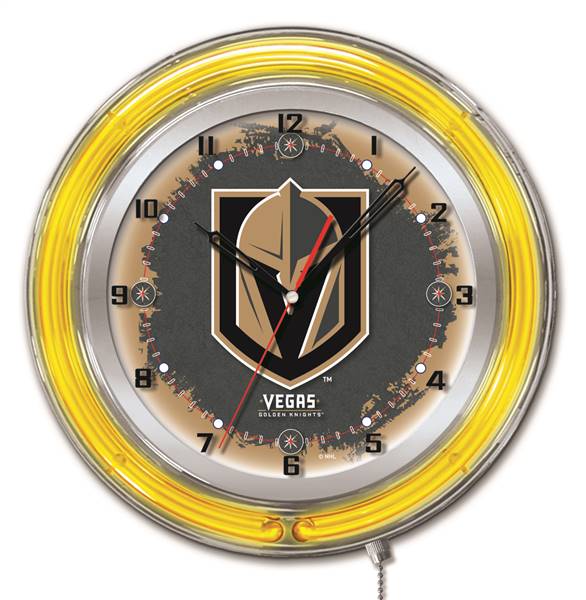 Vegas Golden Knights 19 inch Double Neon Wall Clock