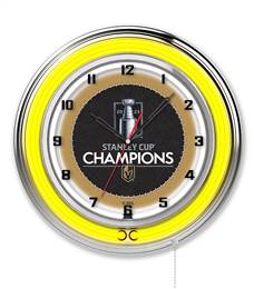 Vegas Golden Knights - 2023 Stanley Cup Champions  Double Neon Wall Clock 19"  