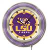 Louisiana State University 19 inch Double Neon Wall Clock