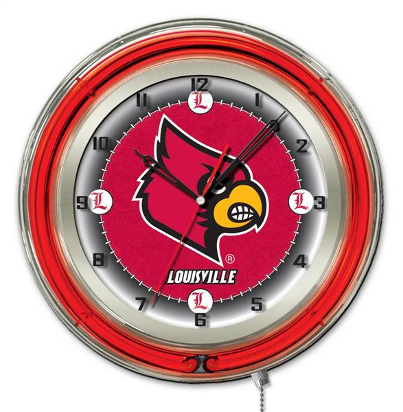 University of Louisville 19 inch Double Neon Wall Clock