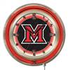 Miami University (OH) 19 inch Double Neon Wall Clock