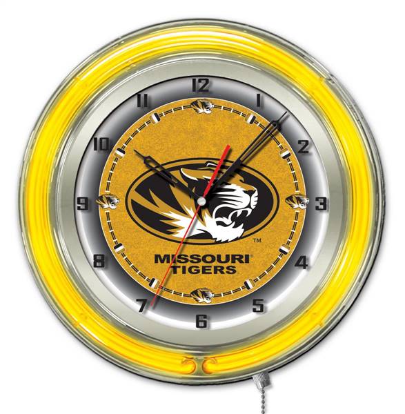 University of Missouri 19 inch Double Neon Wall Clock