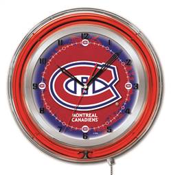 Montreal Canadiens 19 inch Double Neon Wall Clock