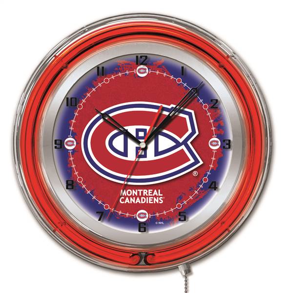 Montreal Canadiens 19 inch Double Neon Wall Clock