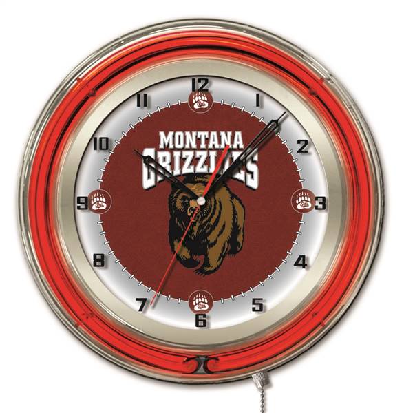 University of Montana 19 inch Double Neon Wall Clock