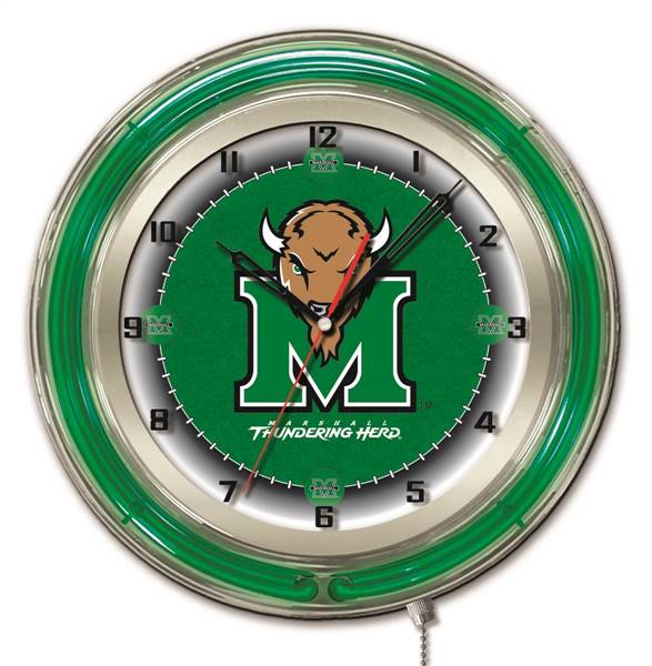Marshall University 19 inch Double Neon Wall Clock