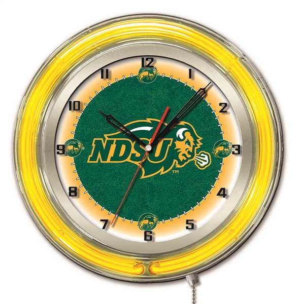 North Dakota State University 19 inch Double Neon Wall Clock
