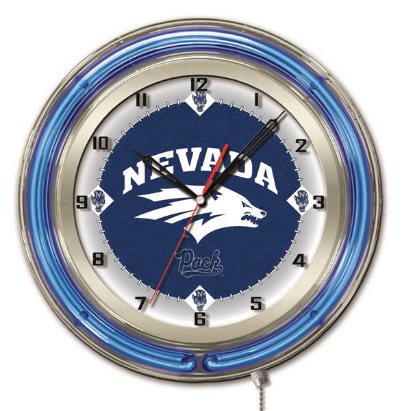 University of Nevada 19 inch Double Neon Wall Clock