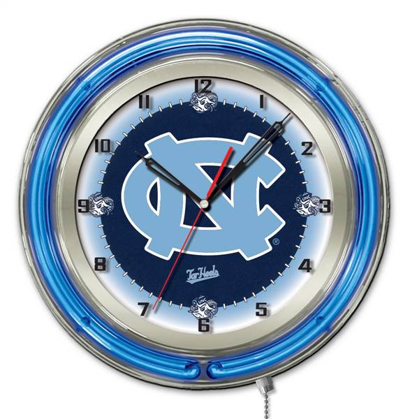 University of North Carolina 19 inch Double Neon Wall Clock