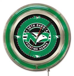 University of North Dakota 19 inch Double Neon Wall Clock