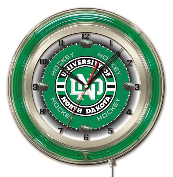 University of North Dakota (Hockey) 19 inch Double Neon Wall Clock