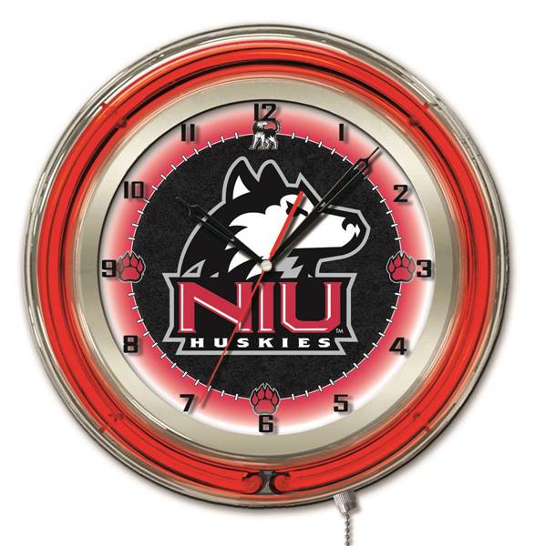 University of Northern Illinois 19 inch Double Neon Wall Clock